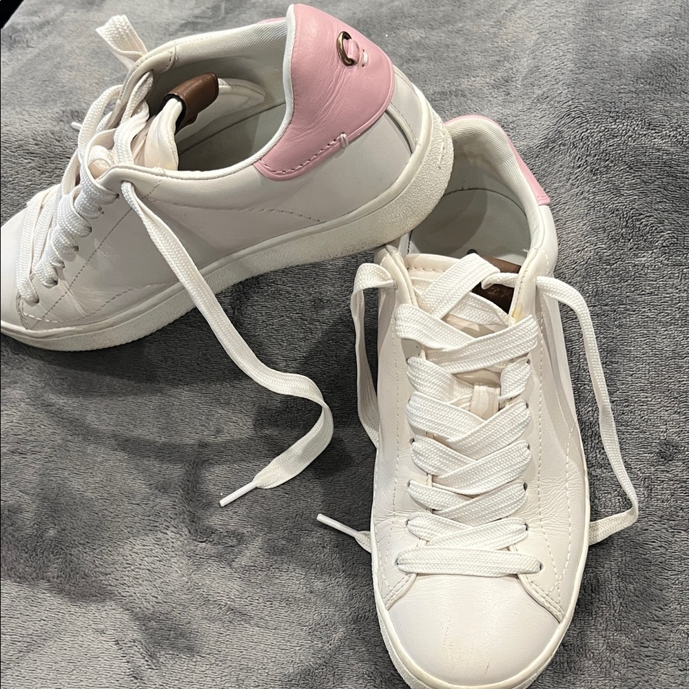 Coach White and Pink Women's Sneakers - Picture 3 of 9